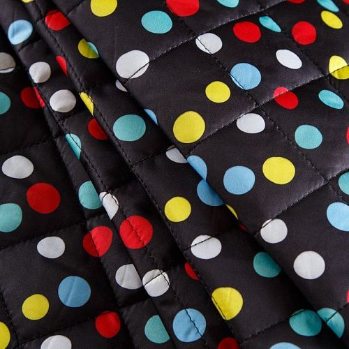 Ткань курточная стеганая 033-14410 черный принтованный