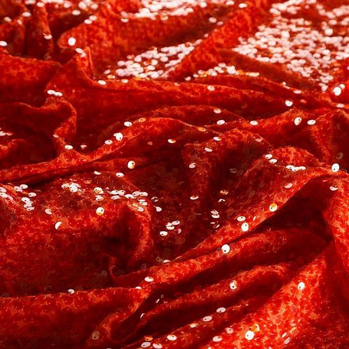 Пайетки на сетке 055-05750 красная икра однотонный