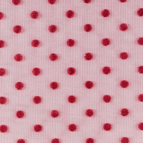 Фатин с флоком К33-1008 вишневый