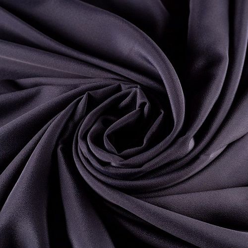 Крепдешин натуральный К36-182 темно-синий однотонный