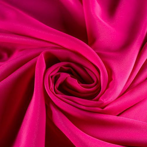 Крепдешин натуральный К36-183 фуксия однотонный