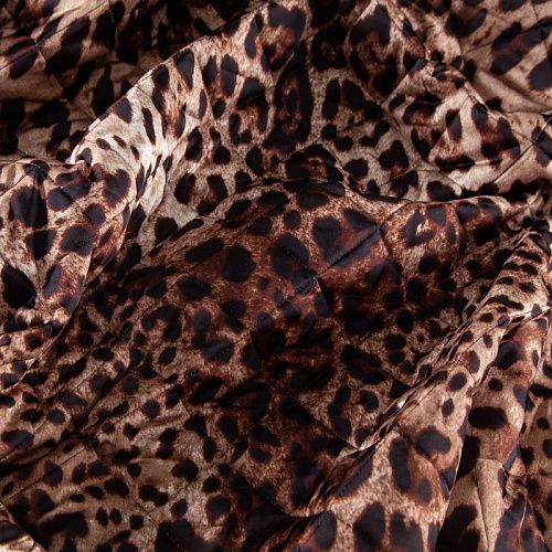 Экокожа курточная стеганая 2-х сторонняя 033-20048 черный/лео