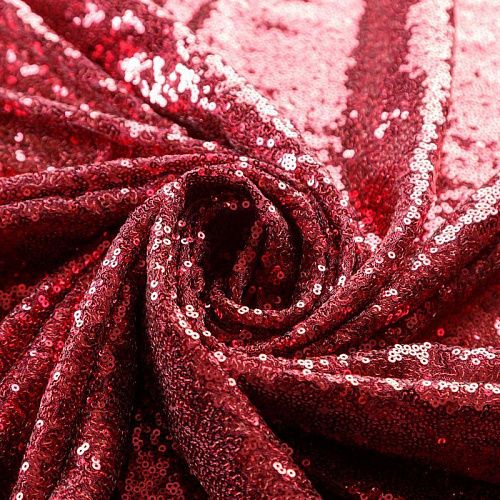 Пайетки на сетке 055-02823 вишневый однотонный