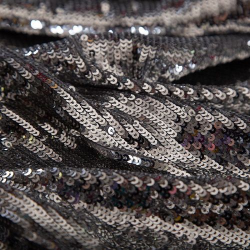 Пайетки на шифоне 055-16845 серебро