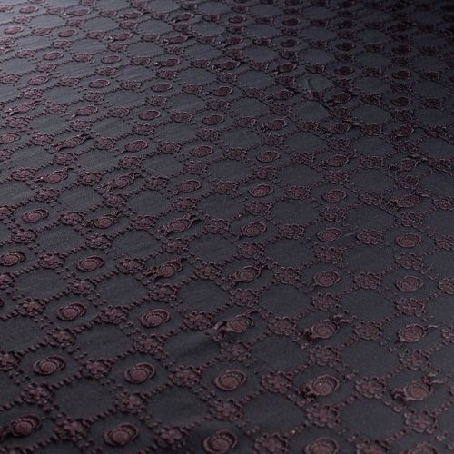 Шелк натуральный К32-513 черный набивной рисунок