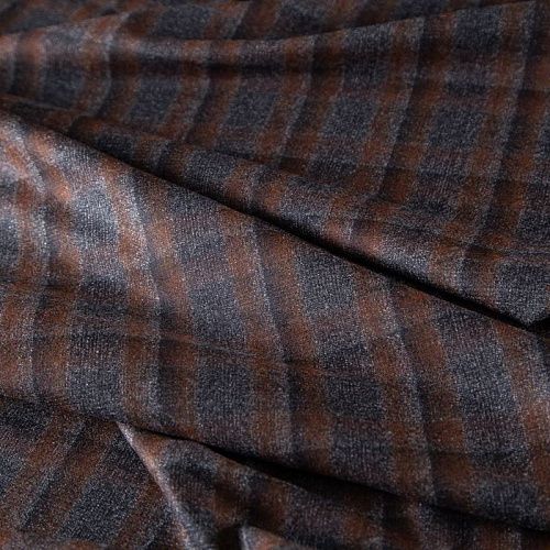 Ткань костюмная Armani 025-19798 терракотово-серый клетка