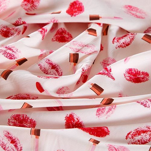 Вискоза "Лоренцо" стрейч 036-17684 молочный принтованный