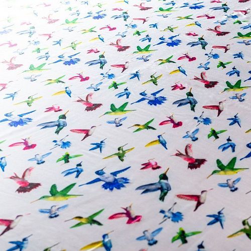 Шелк натуральный К01-243 белый принтованный