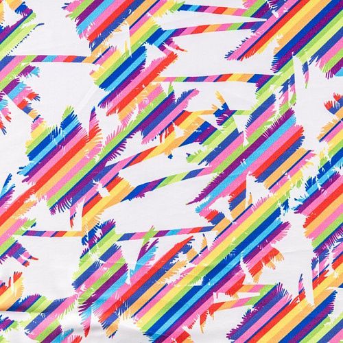 Лайкра К33-482 белый принтованный