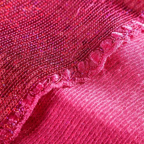 Ткань с пайетками 055-03057 розовато-малиновый однотонный