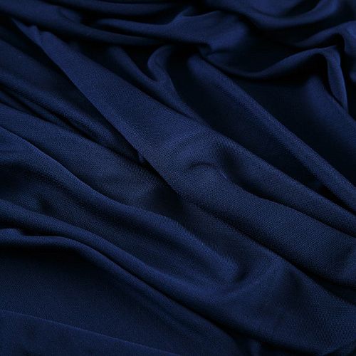Трикотаж вискозный 056-16690 темно-синий однотонный