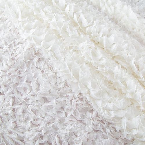 Сетка с объемной вышивкой 050-20041 молочный