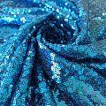 Ткань с пайетками К28-185 ярко-голубой однотонный