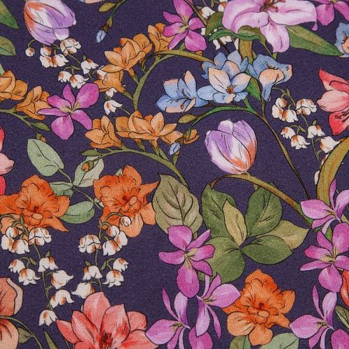 Вискоза 009-12181 фиолетово-синий принтованный