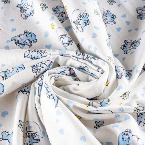 Фланель 060-00648 белый принтованный