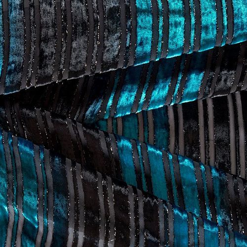 Панбархат 002-04295 черно-бирюзовый 