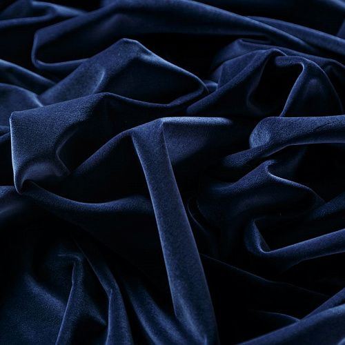 Бархат 002-06299 полуночно-синий однотонный