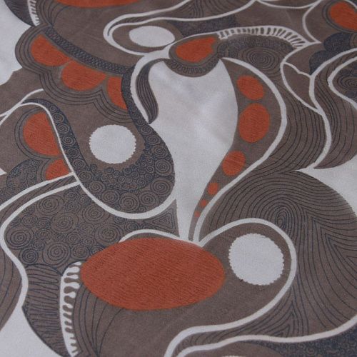 Шифон шелковый 068-11815 древесный дым принтованный