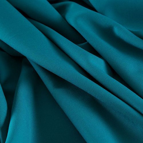 Креп стрейч 026-17216 бирюзовый однотонный