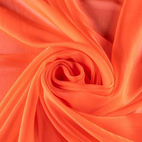 Шифон К33-888 коралловый однотонный