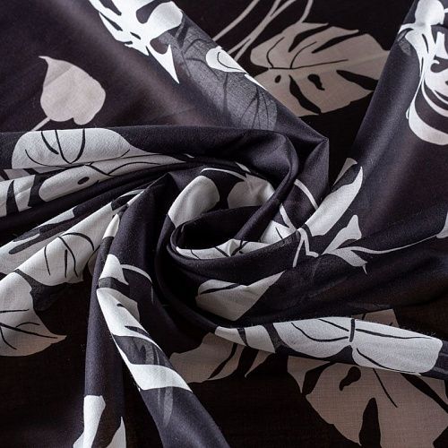 Батист 003-00889 черный принтованный