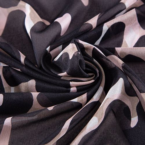 Шифон шелковый Anna Molinari 068-20133 черный принтованный