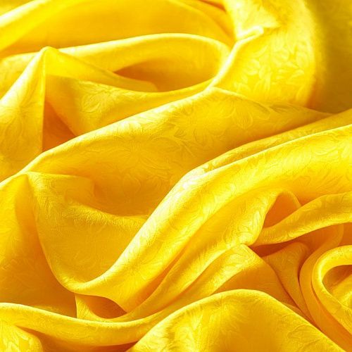 Шелк натуральный 064-08660 ярко-желтый жаккардовый