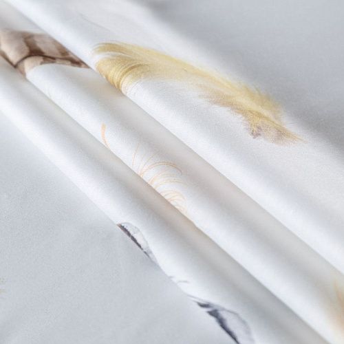 Тюль лен Т380-01-69 белый принтованный