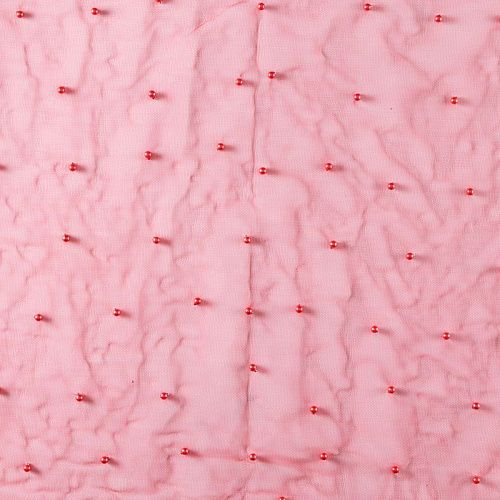 Фатин с бусинами 058-05667 красный однотонный