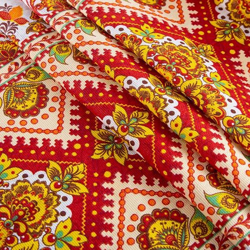 Рогожка 048-20425 белый принтованный