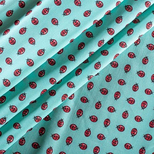 Шелк-лен натуральный К18-075 ментоловый принтованный