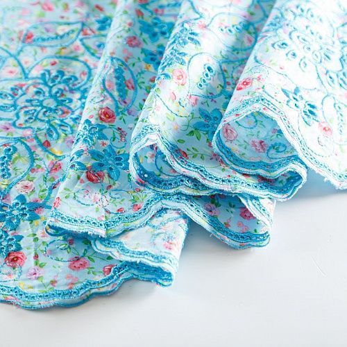 Шитье 067-07609 светло-голубой принтованный