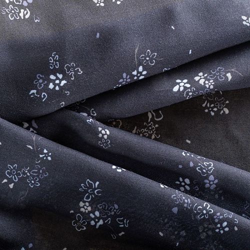 Батист 003-01594 черный принтованный