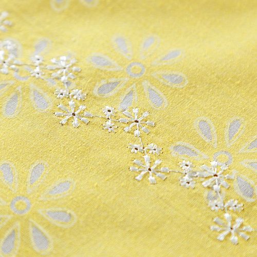 Хлопок с вышивкой 063-08452 лимонно-желтый однотонный