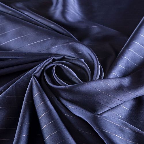 Шелк синтетический с люрексом 065-04162 чернильно-синий 