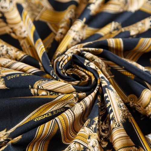 Трикотаж 056-12410 черный принтованный