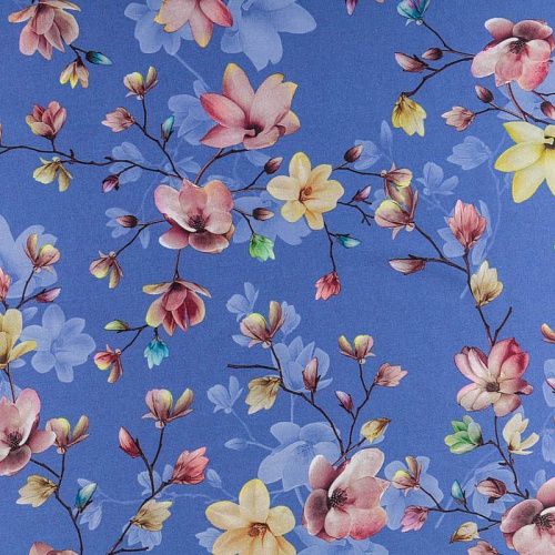 Вискоза "Лоренцо" К33-485 голубой принтованный