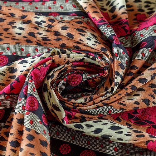 Хлопок 063-08190 бежевый принтованный