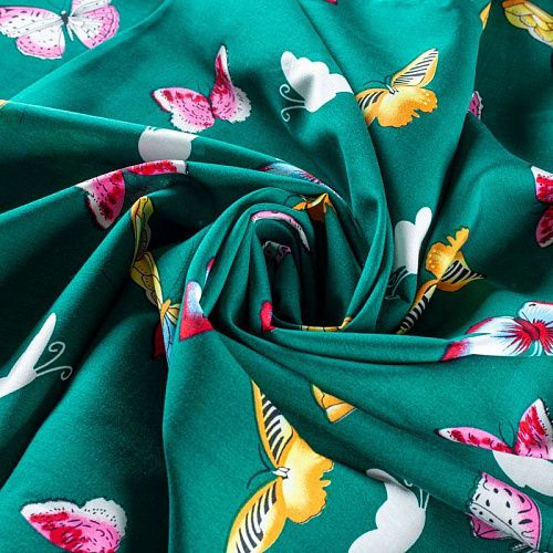 Штапель 069-01598 col.5 бриллиантовый зеленый принтованный