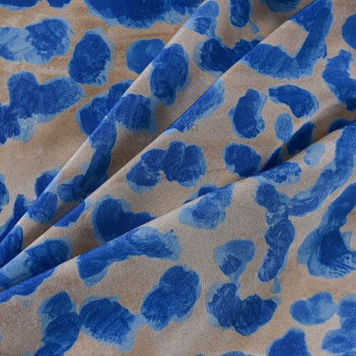 Крепдешин натуральный 028-11952 бежевый принтованный