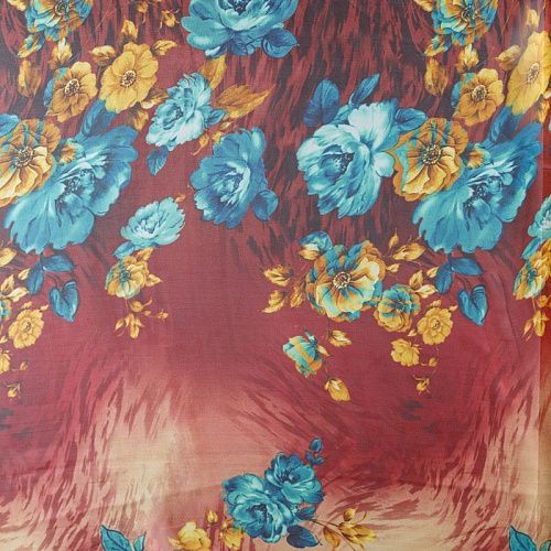 Шифон 068-08394 бордовый принтованный