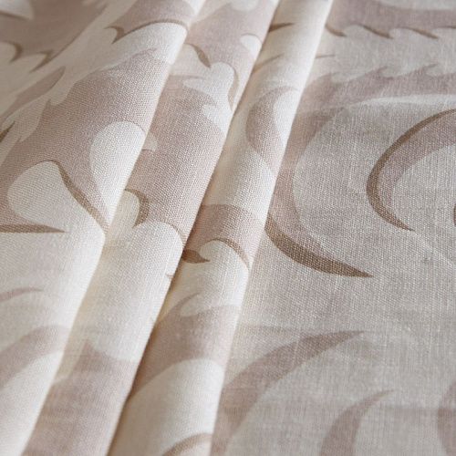 Ткань портьерная лен 504-02-01 песочный принтованный