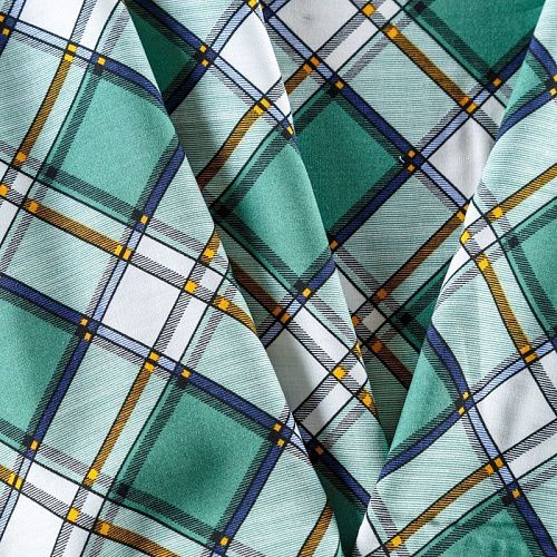 Штапель 069-08302 морской зеленый принтованный