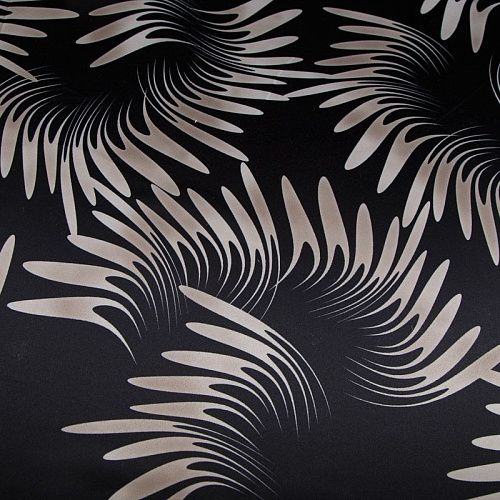 Сатин-тафта 051-16618 черный принтованный