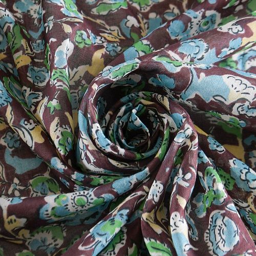 Батист 003-12207 шоколадный принтованный