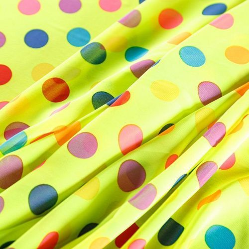 Шифон К33-057 неоновый желтый принтованный