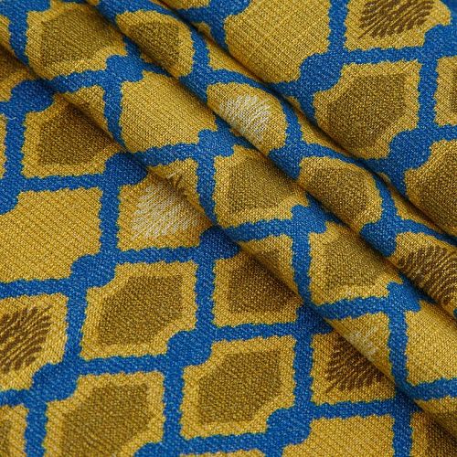 Лен-вискоза 035-17519 горчичный принтованный