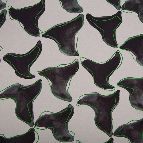 Креп 026-16218 молочный принтованный