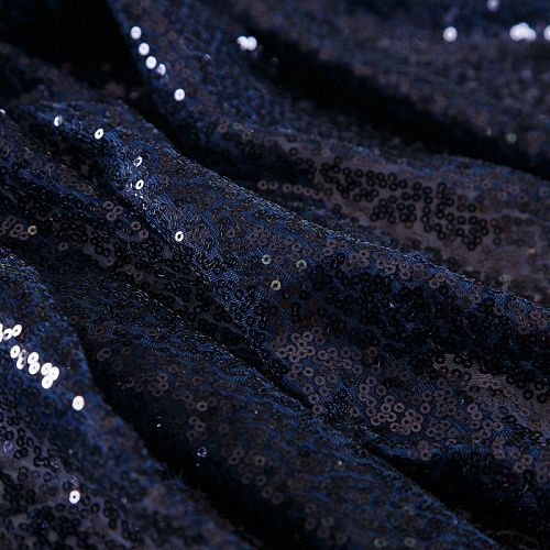 Пайетки на сетке 055-19019 кобальтовый однотонный