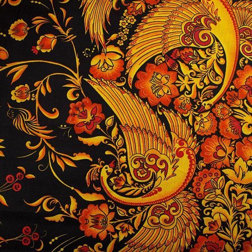 Рогожка 048-13897 черный принтованный